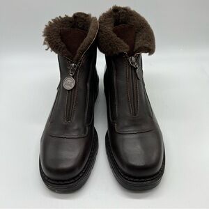 Sorel Women’s Shearling Casual Zipper Brown Leather Ankle Boots